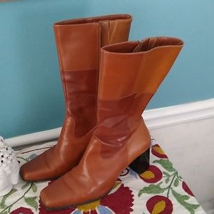 Leather boots, half height